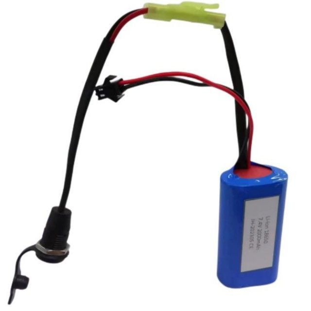 Paquete de baterías de iones de litio 18650 personalizado 2cells en serie con conector de barril DC5521 femenino
