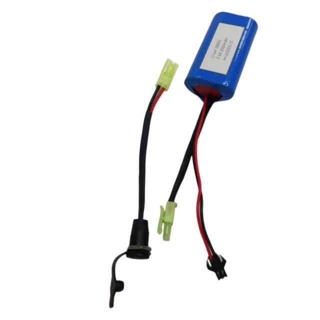 Paquete de baterías de iones de litio 18650 personalizado 2cells en serie con conector de barril DC5521 femenino