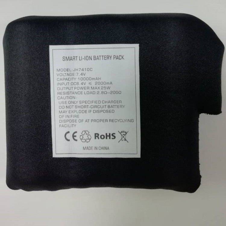Ropa de buceo negra envuelta 7.4 V 10000mah Batería 21700 2S2P para abrigo caliente