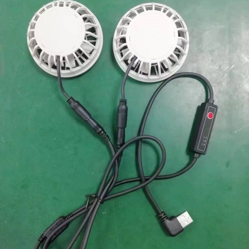 Pantalones de enfriamiento de verano ligeros Fan Slim 25mm Dos ventiladores conectados con cable de interruptor USB