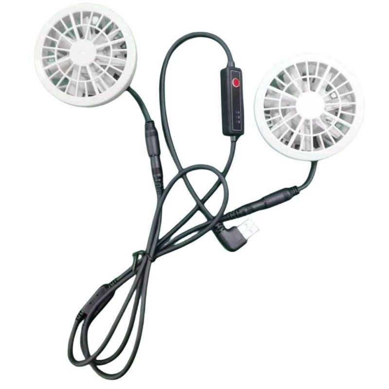 Pantalones de enfriamiento de verano ligeros Fan Slim 25mm Dos ventiladores conectados con cable de interruptor USB