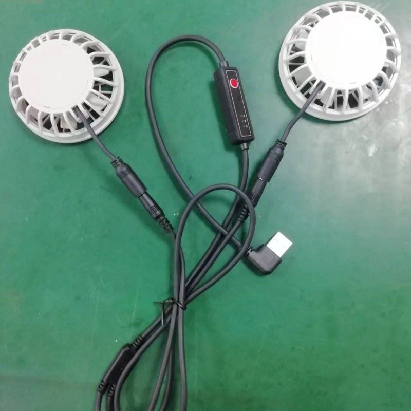 Pantalones de enfriamiento de verano ligeros Fan Slim 25mm Dos ventiladores conectados con cable de interruptor USB
