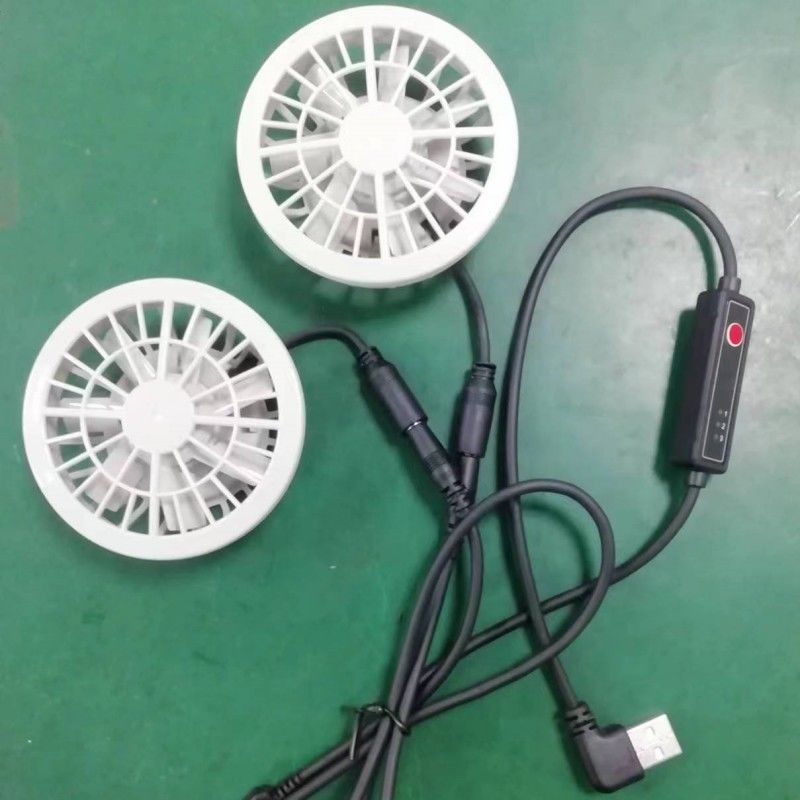 Pantalones de enfriamiento de verano ligeros Fan Slim 25mm Dos ventiladores conectados con cable de interruptor USB