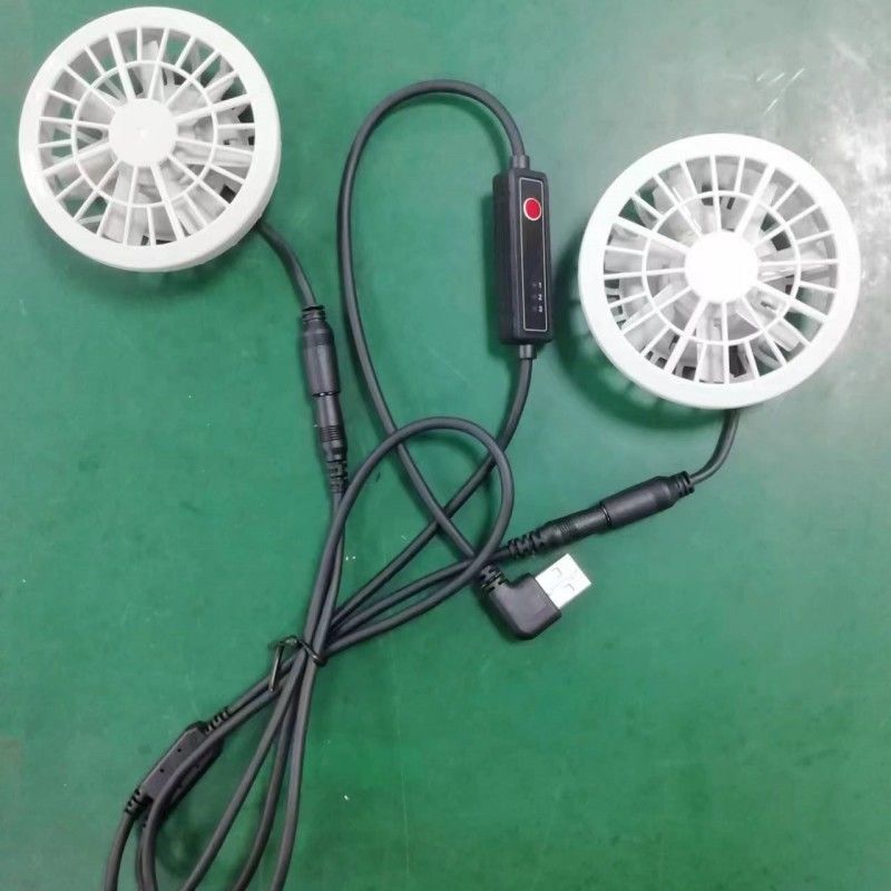 Pantalones de enfriamiento de verano ligeros Fan Slim 25mm Dos ventiladores conectados con cable de interruptor USB
