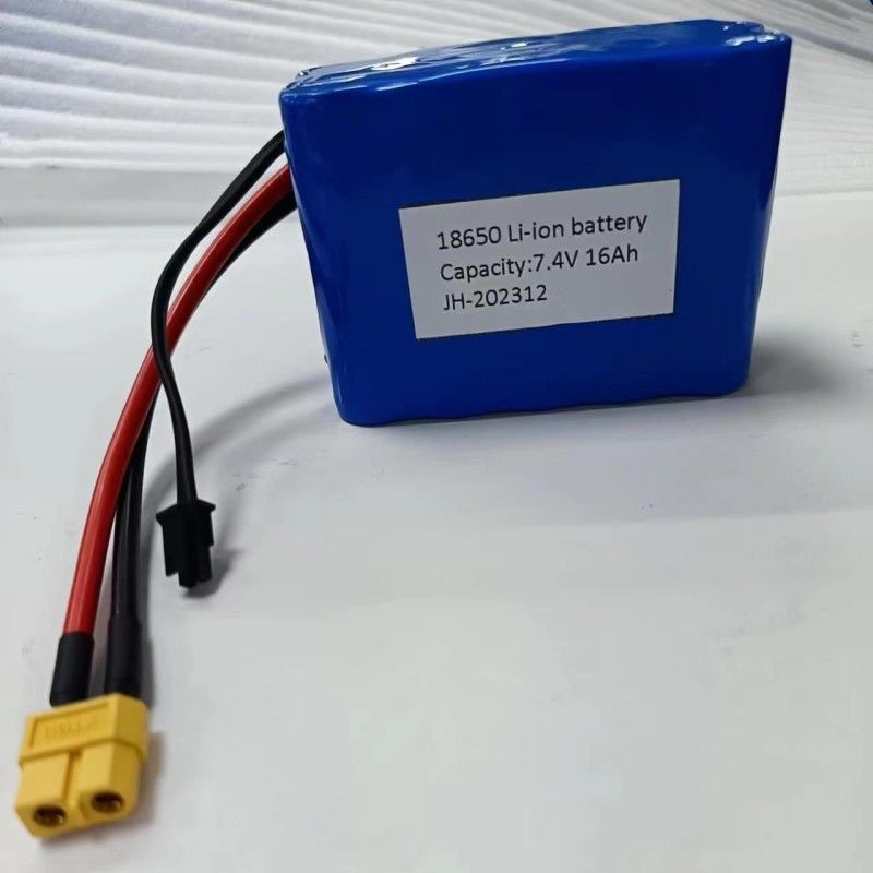 Paquete de baterías personalizado 7.4V 16Ah 2S5P 18650 Célula 3200mAh BMS 25A Con enchufe de carga MX3.0