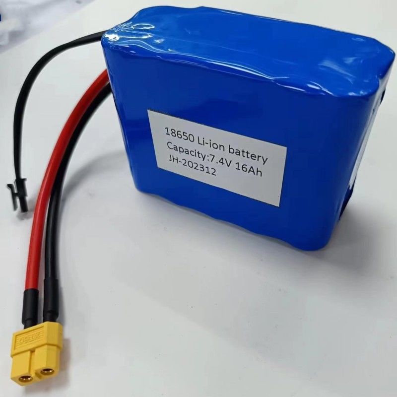 Paquete de baterías personalizado 7.4V 16Ah 2S5P 18650 Célula 3200mAh BMS 25A Con enchufe de carga MX3.0