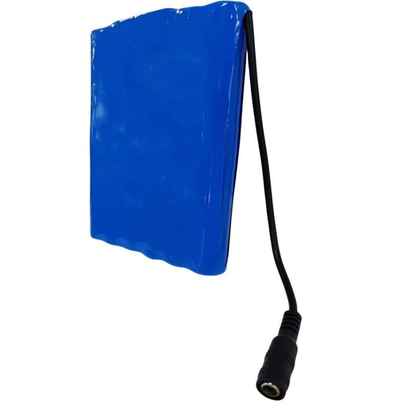 Batería del tipo Slim 18650 6S2P 22.2V 5Ah con conector DC 5.5x2.1mm BMS en la parte superior