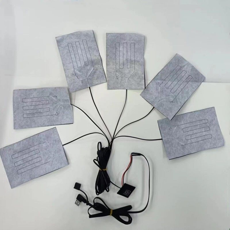 6 en 1 ropa almohadillas de calefacción 10x15 cm longitud del cable 1M máxima temperatura 50 grados