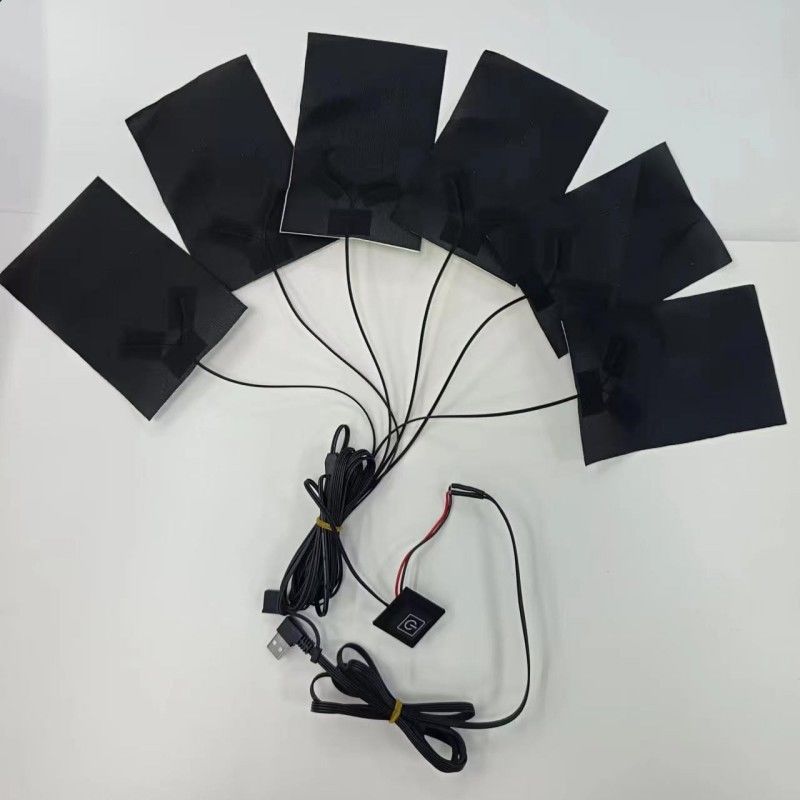 6 en 1 almohadilla de calefacción personalizada para ropa Cada uno 10 X 15 cm Negro 5V USB con interruptor