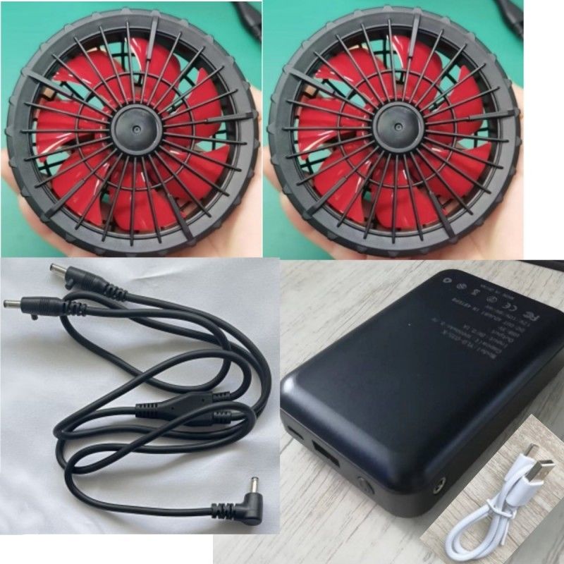 Vestidos de trabajo chaqueta de enfriamiento con batería de ventilador 12V 10000mAh con motor sin escobillas chino