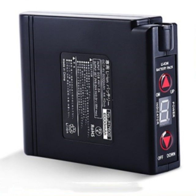KC 7.4V 5200mAh Ropa calentada Batería de abanico de ventilador Batería con interruptor ON/OFF Control de temperatura hacia arriba y hacia abajo