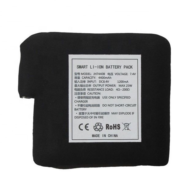 Batería envuelta en tela negra 7.4V 4400mAh 5200mAh 6400mAh 7000mAh Baterías para chalecos calientes
