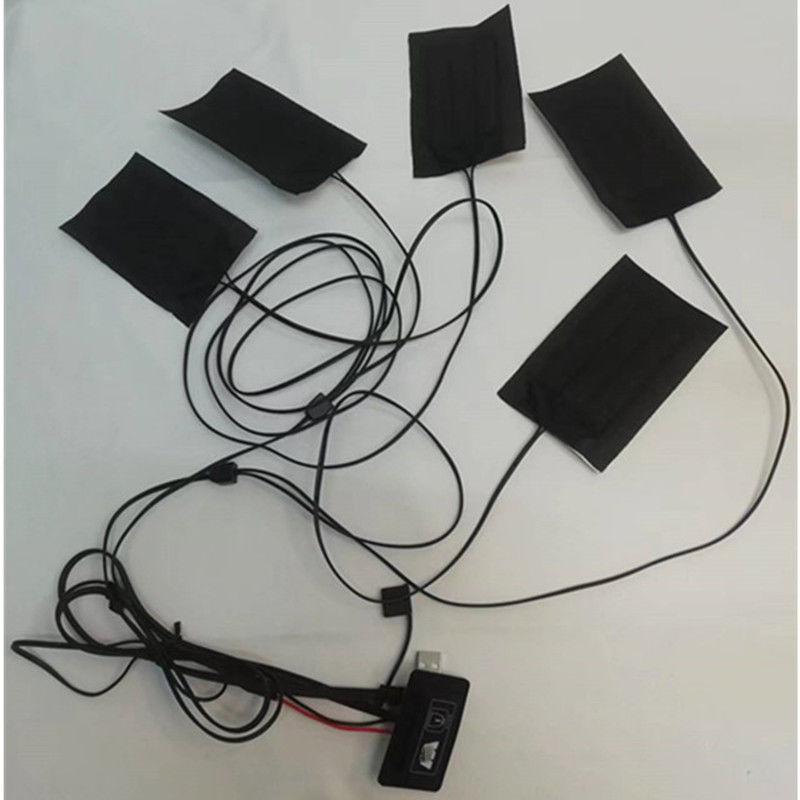 Pad de calefacción de fibra de carbono 5pads 7x11cm Uno o dos botones de interruptor para ropa