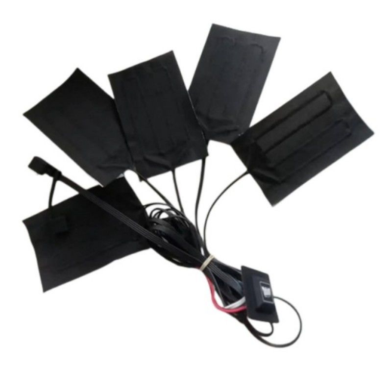 Pad de calefacción de fibra de carbono 5pads 7x11cm Uno o dos botones de interruptor para ropa