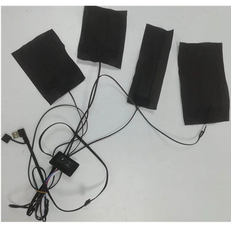 4 en una ropa almohadillas de calefacción dos botones de interruptor zona de calefacción separada para abrigo de invierno