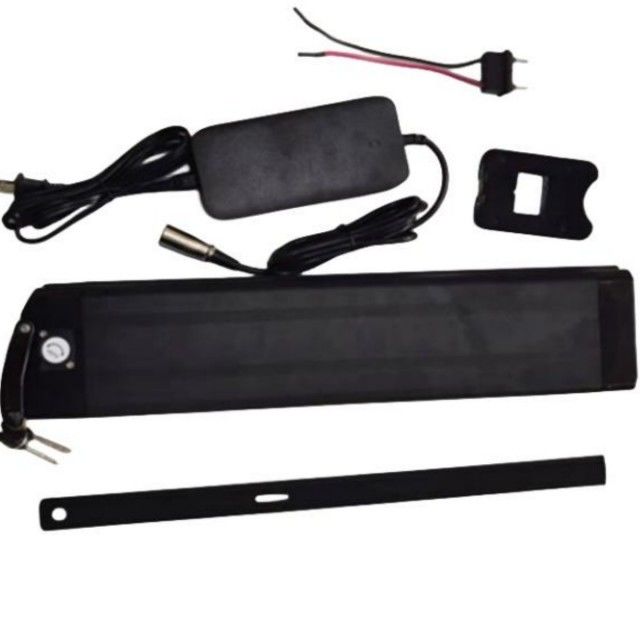 Batería de litio de pescado de plata 48V 25Ah longitud 630mm con cargador para bicicleta eléctrica