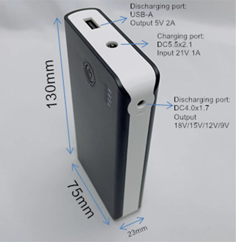 Batería Powerbanks DC 4 Nivel Voltado de salida 18V 15V 12V 9V Para el ventilador de abrigo de verano