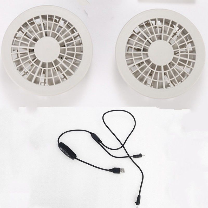 Ventilador de enfriamiento de chaqueta de tres niveles de velocidad de 2 piezas para trajes de hombres trabajadores de verano