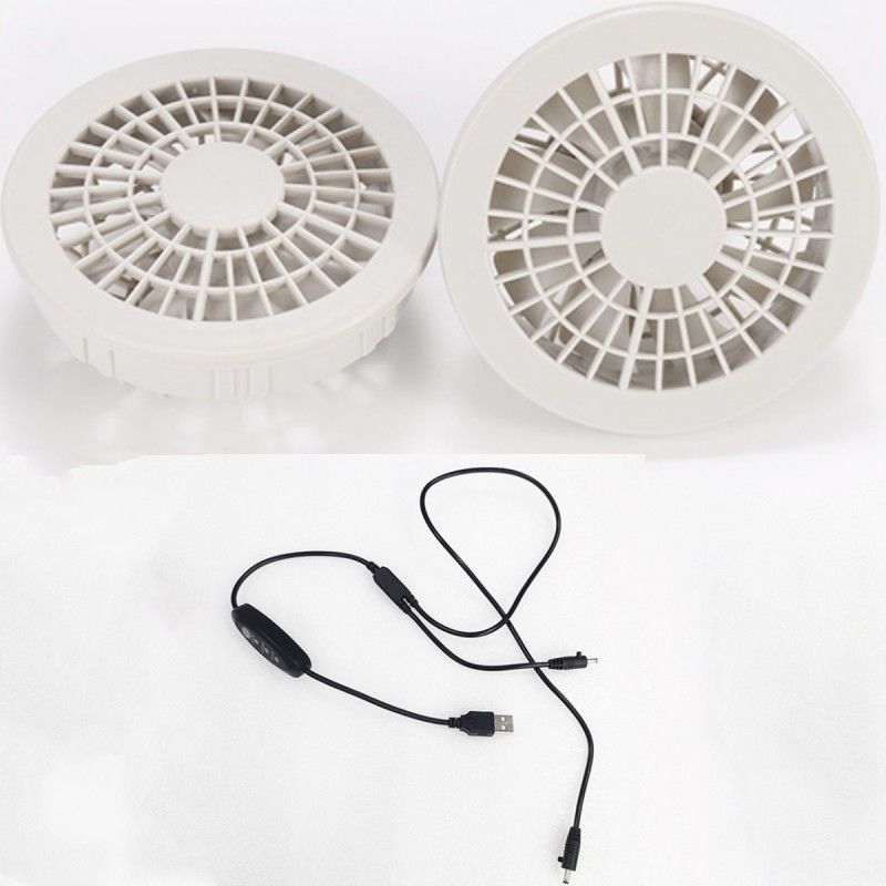 Ventilador de enfriamiento de chaqueta de tres niveles de velocidad de 2 piezas para trajes de hombres trabajadores de verano