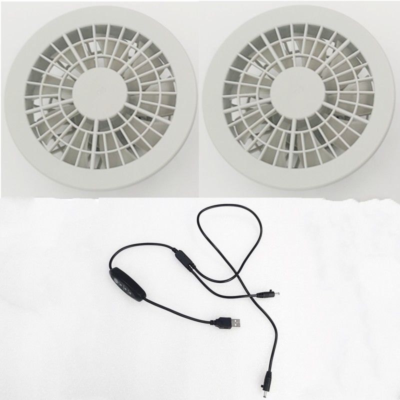 Ventilador de enfriamiento de chaqueta de tres niveles de velocidad de 2 piezas para trajes de hombres trabajadores de verano