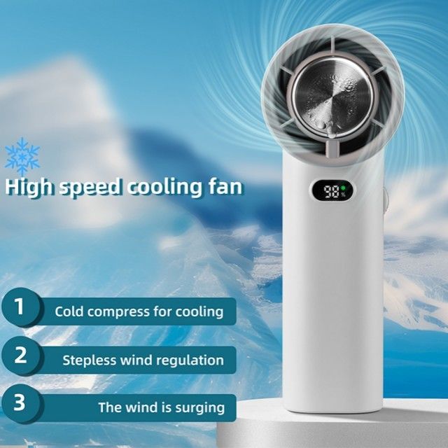 Ventilador de enfriamiento de hielo con regulación de velocidad continua, 13000 RPM, sin aspas, portátil, de mano, 3600 mAh