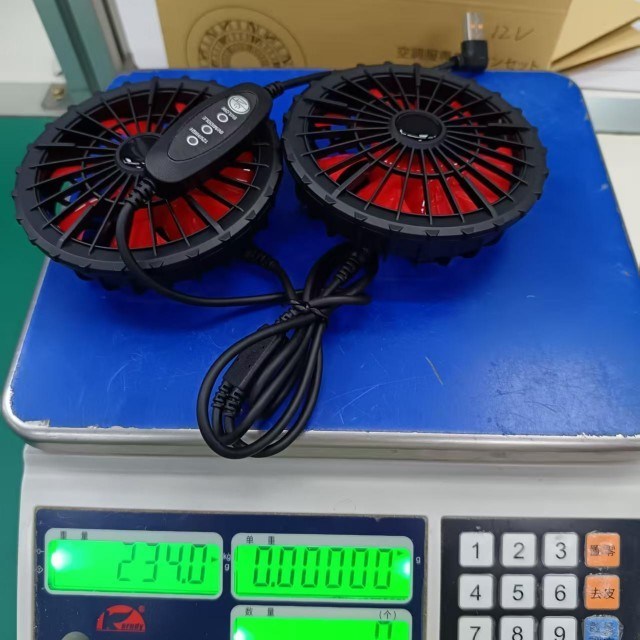 Ventilador de enfriamiento de chaqueta 12V Ventilador de control USB Velocidad del viento 12V Alto 9V Medio 5V Bajo