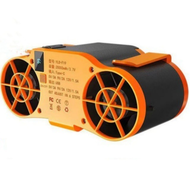 20000mAh Batería Ventilador portátil de cintura 6 Niveles de velocidad ajustables y función del banco de energía