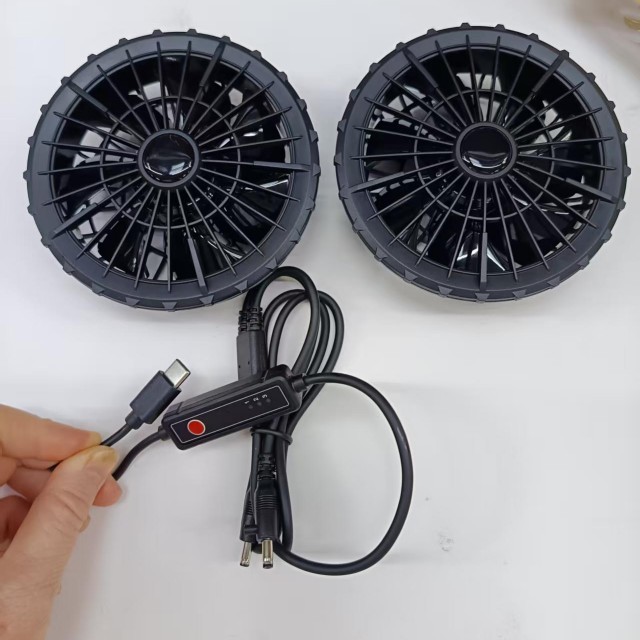 5V ventilador de aire 2pcs ventilador interior de camisa para trabajadores en el exterior con conexión tipo C