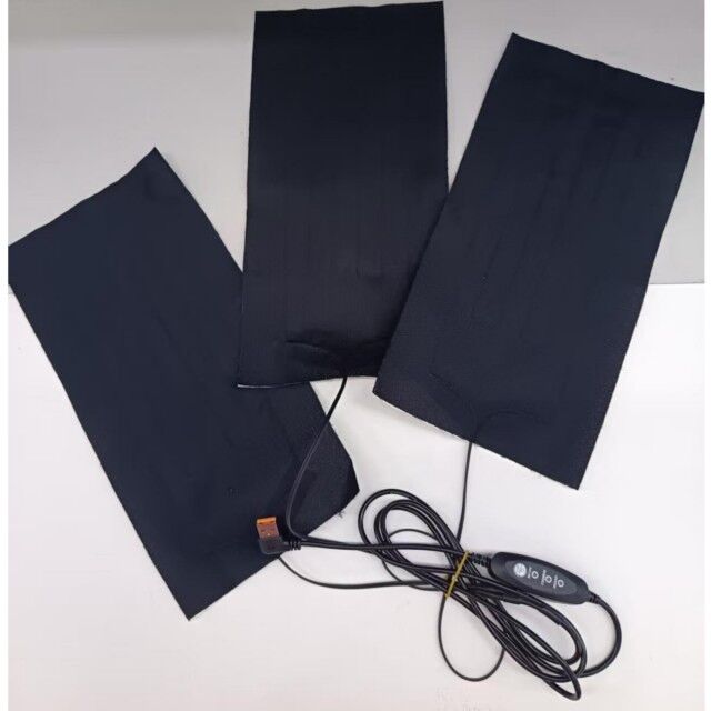 Pad de calefacción personalizado 30X15cm 3pads en un calentador de tela de 12V con controlador de interruptor USB para silla de calefacción
