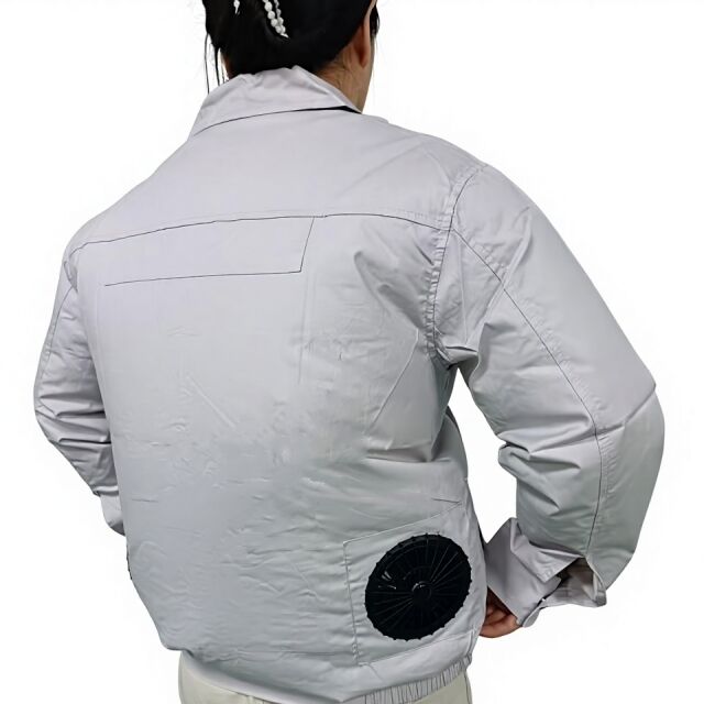 Ventilador de ropa de trabajo de verano chaqueta 100 % de algodón chaqueta de manga larga ventilador con banco de energía 10000mAh para soldador