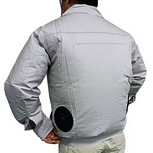 Ventilador de ropa de trabajo de verano chaqueta 100 % de algodón chaqueta de manga larga ventilador con banco de energía 10000mAh para soldador